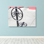 Urban Bicycle Hitching Post Canvas Afdruk (Insitu (Houten vloer))