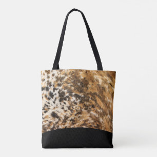 Urban Black Brown Faux voor Rodeo Print Patroon Draagtas