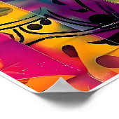 Urban Bloom Vivid Graffiti Flower Explosio Poster (Hoek)