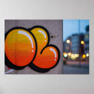 Urban Bubble-stijl graffiti Poster