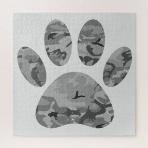 Urban Camo Puppy Paw Print Legpuzzel