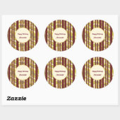 Urban Camo Stripe Pattern Happy Birthday Ronde Sticker (Vel)