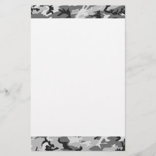 Urban Camouflage Pattern - Black & Grey Briefpapier