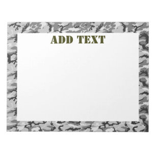 Urban Camouflage Pattern - Black & Grey Notitieblok