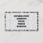 Urban Camouflage Pattern - Black & Grey Visitekaartje (Achterkant)