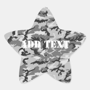 Urban Camouflage - Zwart & Grijs Ster Sticker
