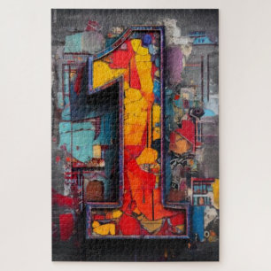 Urban Champion: Gritty Graffiti Nummer Een Legpuzzel