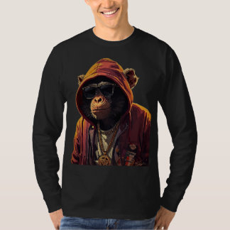 Urban Chimp – Cool Chimpanzee with Hoodie and Gold T-shirt