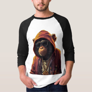 Urban Chimp – Cool Chimpanzee with Hoodie and Gold T-shirt