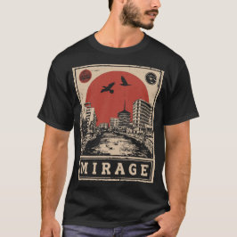 Urban Cityscape Illusion Film Noir Design T-shirt