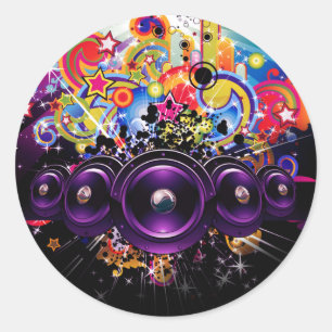 Urban Club Hip Hop DJ Dansfeest Ronde Sticker
