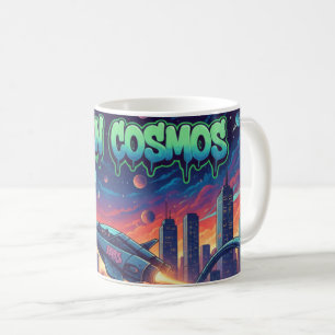 Urban Cosmos Graffiti Ruimteschip Futuristische Ne Koffiemok