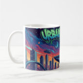 Urban Cosmos Graffiti Ruimteschip Futuristische Ne Koffiemok (Links)