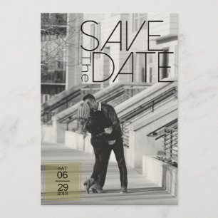 Urban Deco Save the Date Bruiloft