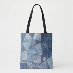 Urban Denim: noodlijdende patchwork ontwerp Draagtas