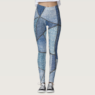 Urban Denim: noodlijdende patchwork ontwerp Leggings