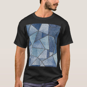 Urban Denim: noodlijdende patchwork ontwerp T-shirt