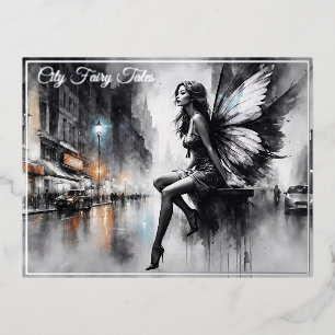 Urban donkere sprookje fantasie futuristische goti folie feestdagen briefkaart