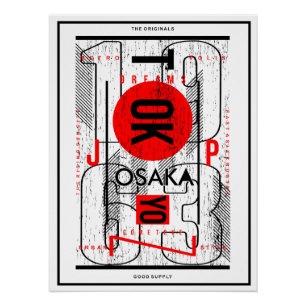 Urban Dreams: Osaka & Tokyo Typography Art Perfect Poster