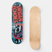 Urban Echoes Neon Ukiyo-E Graffiti Art Skateboard (Voorkant)
