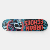 Urban Echoes Neon Ukiyo-E Graffiti Art Skateboard (Horizontaal)