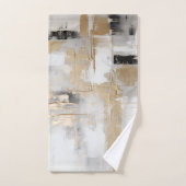 Urban Elegance: Abstracte Fusion B & W & Gold Bad Handdoek (Handdoek)