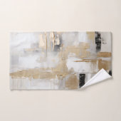 Urban Elegance: Abstracte Fusion B & W & Gold Bad Handdoek (Handdoek)