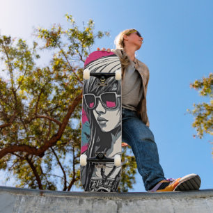 Urban Emo Meisje Cyber Art Skateboard
