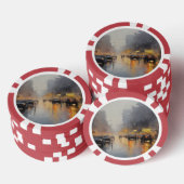 Urban Evening Rain Scene Poker Chips (Opstapeling)