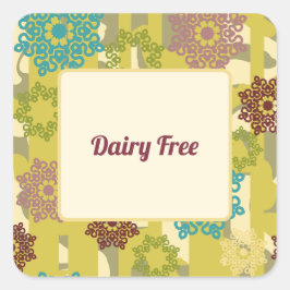 Urban Floral Dairy Free Dietary Requirement  Vierkante Sticker