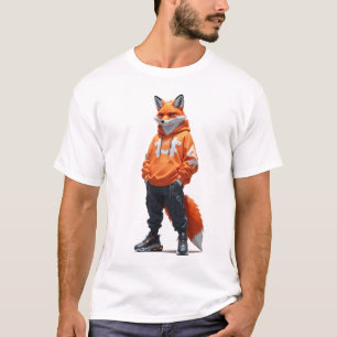 Urban Fox Vibes - futuristisch streetwear design T-shirt
