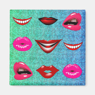 Urban Funky Hip Cool Lips Patroon Magneet