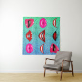 Urban Funky Hip Cool Lips Patroon Wandkleed (In Situ (horizontaal))