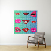 Urban Funky Hip Cool Lips Patroon Wandkleed (In situ)