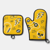 Urban Gamer Oven Mitt & Pot Holder Set (Voorkant)