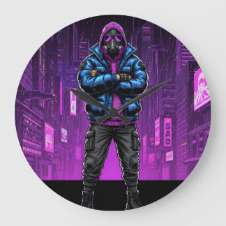 Urban Gas Mask Rebel – Cyberpunk Streetwear Art Grote Klok