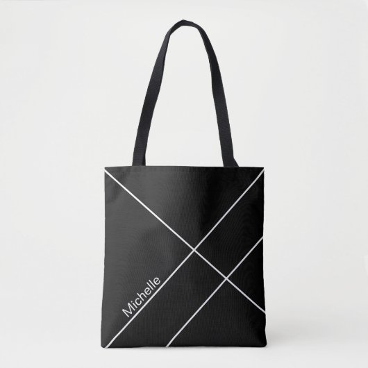 Urban Geometric Black Monogrammed Draagtas (Voorkant)
