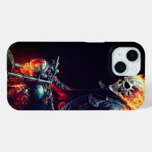 Urban Ghost Rider met vlammende motorfietskunst Case-Mate iPhone Case (Achterkant (horizontaal))