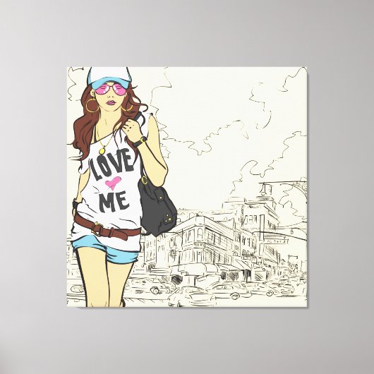 Urban Girl Wrapped Canvas (Voorkant)