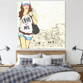 Urban Girl Wrapped Canvas (Insitu (Slaapkamer))