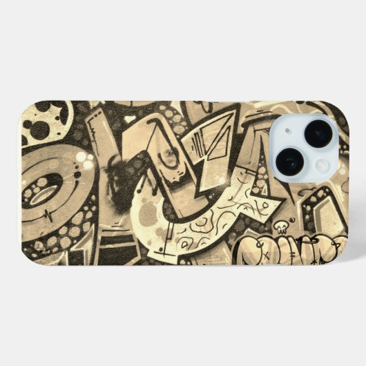 Urban Graffiti Art Beige Case-Mate iPhone Case (Achterkant (horizontaal))