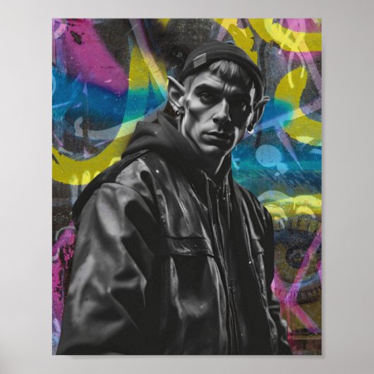 Urban Graffiti Elf Poster (Voorkant)
