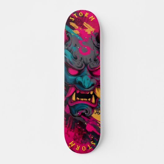 Urban Graffiti Oni Mask –  Schaats Deck Skateboard (Voorkant)