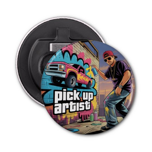 Urban Graffiti & Pickup Artiest Button Flesopener (Voorkant)
