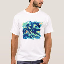 Urban Graffiti Splash – Blauwe en Teal Straatkunst
