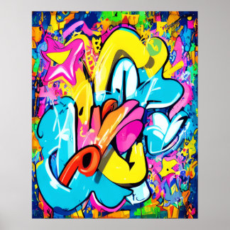 Urban Graffiti Street Art: Cool and Funky Design Poster