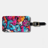 Urban Graffiti Street Art Splash Bagagelabel (Voorkant horizontaal)