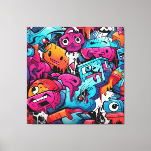 Urban Graffiti Street Art Splash Canvas Afdruk