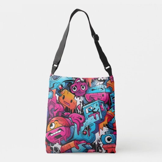 Urban Graffiti Street Art Splash Crossbody Tas (Achterkant)