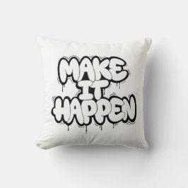 Urban Graffiti Text Art Throw Pillow Kussen